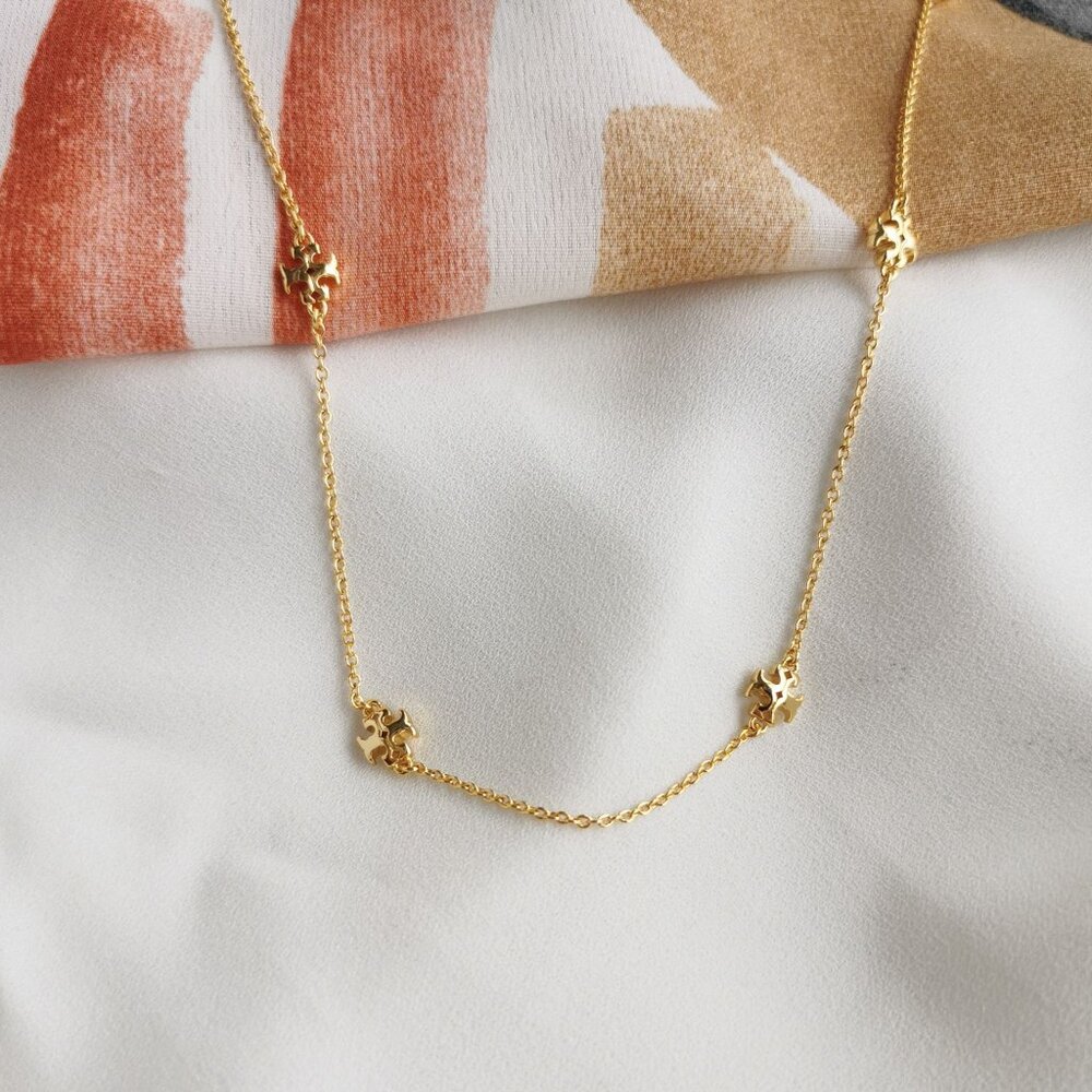Tory Burch - Kira Logo - Gold Choker Necklace